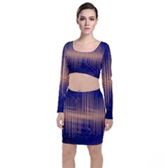 Background Dark Sound Disco Techno Top And Skirt Sets by Simbadda