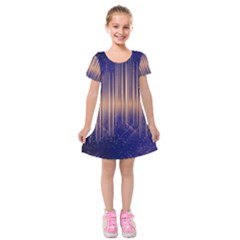 Background Dark Sound Disco Techno Kids  Short Sleeve Velvet Dress by Simbadda