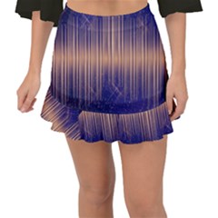 Background Dark Sound Disco Techno Fishtail Mini Chiffon Skirt by Simbadda