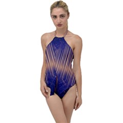 Background Dark Sound Disco Techno Go With The Flow One Piece Swimsuit by Simbadda