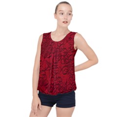 Christmas Background Red Star Bubble Hem Chiffon Tank Top by Simbadda