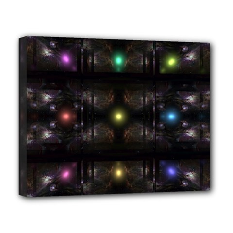 Abstract Sphere Box Space Hyper Deluxe Canvas 20  x 16  (Stretched)