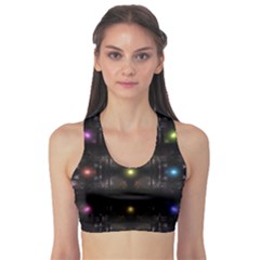 Abstract Sphere Box Space Hyper Sports Bra