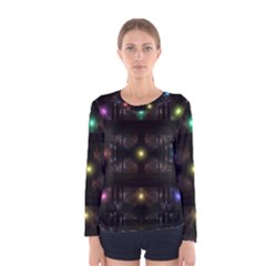 Abstract Sphere Box Space Hyper Women s Long Sleeve Tee