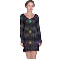 Abstract Sphere Box Space Hyper Long Sleeve Nightdress by Simbadda