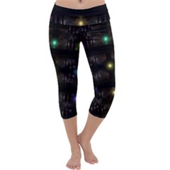 Abstract Sphere Box Space Hyper Capri Yoga Leggings