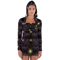 Abstract Sphere Box Space Hyper Long Sleeve Hooded T-shirt