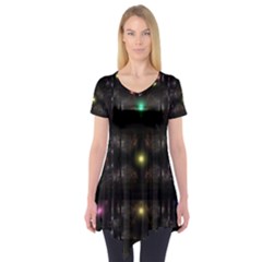 Abstract Sphere Box Space Hyper Short Sleeve Tunic 