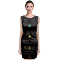 Abstract Sphere Box Space Hyper Classic Sleeveless Midi Dress