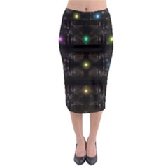 Abstract Sphere Box Space Hyper Midi Pencil Skirt