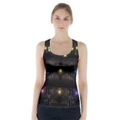 Abstract Sphere Box Space Hyper Racer Back Sports Top