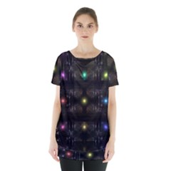 Abstract Sphere Box Space Hyper Skirt Hem Sports Top