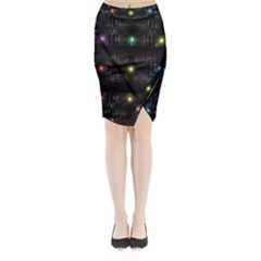 Abstract Sphere Box Space Hyper Midi Wrap Pencil Skirt