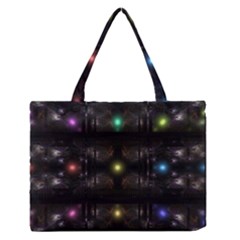 Abstract Sphere Box Space Hyper Zipper Medium Tote Bag