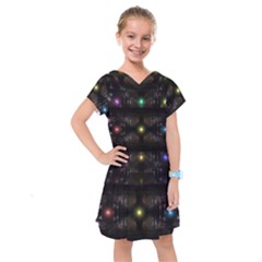 Abstract Sphere Box Space Hyper Kids  Drop Waist Dress