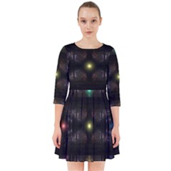 Abstract Sphere Box Space Hyper Smock Dress