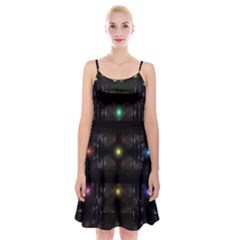 Abstract Sphere Box Space Hyper Spaghetti Strap Velvet Dress