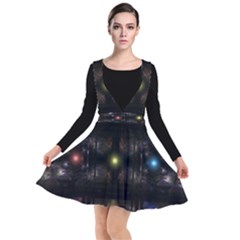 Abstract Sphere Box Space Hyper Plunge Pinafore Dress