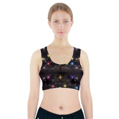 Abstract Sphere Box Space Hyper Sports Bra With Pocket