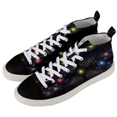 Abstract Sphere Box Space Hyper Men s Mid-top Canvas Sneakers by Simbadda