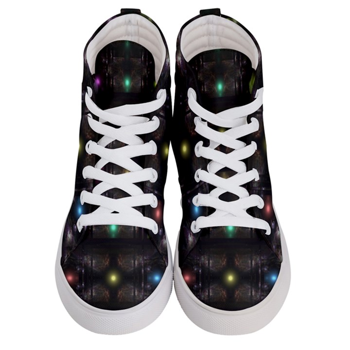 Abstract Sphere Box Space Hyper Women s Hi-Top Skate Sneakers