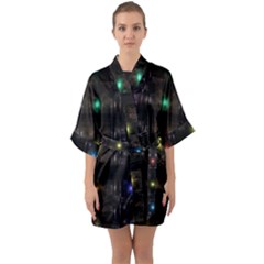 Abstract Sphere Box Space Hyper Quarter Sleeve Kimono Robe