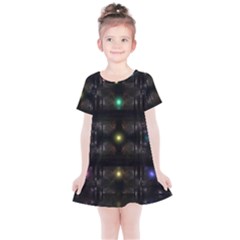 Abstract Sphere Box Space Hyper Kids  Simple Cotton Dress