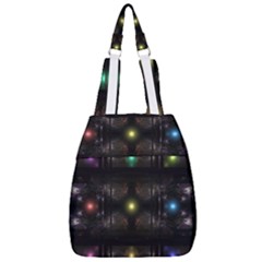 Abstract Sphere Box Space Hyper Center Zip Backpack