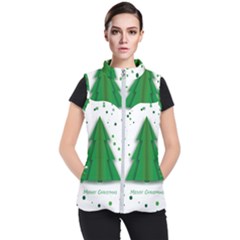 Fir Tree Christmas Christmas Tree Women s Puffer Vest