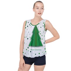 Fir Tree Christmas Christmas Tree Bubble Hem Chiffon Tank Top by Simbadda