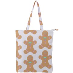 Pattern Christmas Biscuits Pastries Double Zip Up Tote Bag