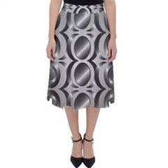 Metal Circle Background Ring Classic Midi Skirt by Simbadda