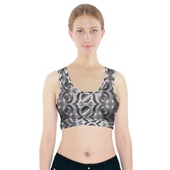 Metal Circle Background Ring Sports Bra With Pocket by Simbadda