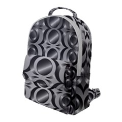 Metal Circle Background Ring Flap Pocket Backpack (large)