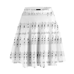 Jingle Bells Song Christmas Carol High Waist Skirt by Simbadda