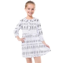 Jingle Bells Song Christmas Carol Kids  Quarter Sleeve Shirt Dress by Simbadda