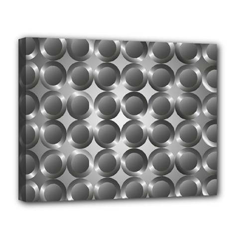 Metal Circle Background Ring Canvas 14  X 11  (stretched) by Simbadda