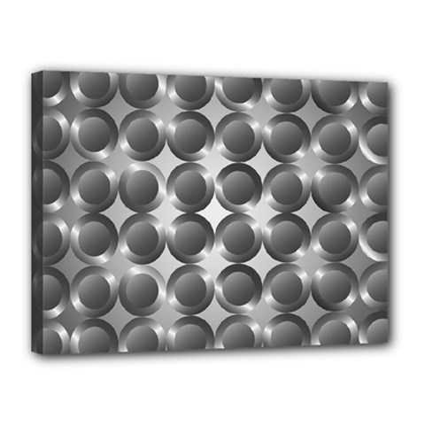 Metal Circle Background Ring Canvas 16  X 12  (stretched) by Simbadda