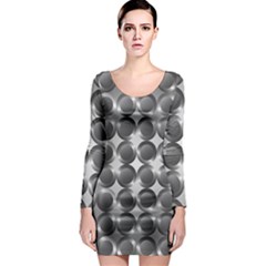 Metal Circle Background Ring Long Sleeve Bodycon Dress