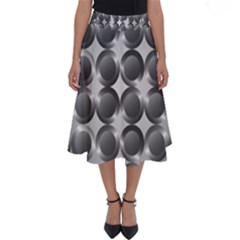 Metal Circle Background Ring Perfect Length Midi Skirt by Simbadda