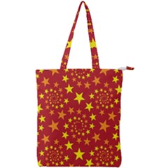 Star Stars Pattern Design Double Zip Up Tote Bag by Simbadda