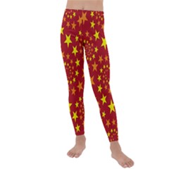 Star Stars Pattern Design Kids  Lightweight Velour Leggings