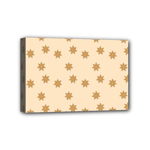 Pattern Gingerbread Star Mini Canvas 6  X 4  (stretched)