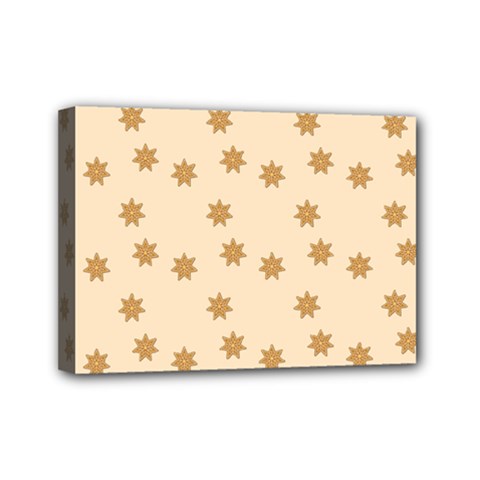 Pattern Gingerbread Star Mini Canvas 7  X 5  (stretched)