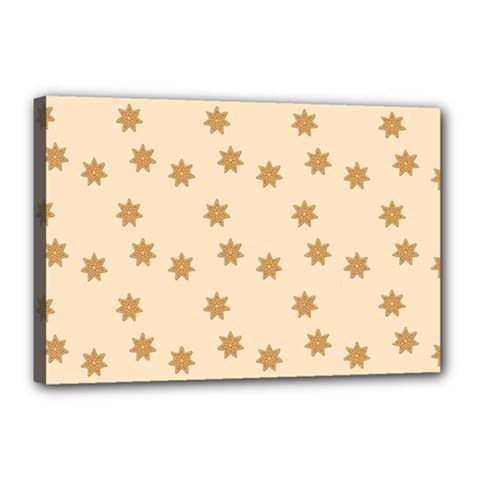 Pattern Gingerbread Star Canvas 18  X 12  (stretched) by Simbadda