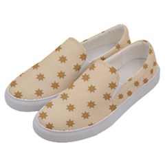 Pattern Gingerbread Star Men s Canvas Slip Ons by Simbadda