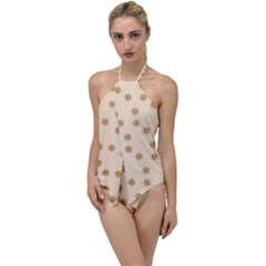 Pattern Gingerbread Star Go With The Flow One Piece Swimsuit by Simbadda