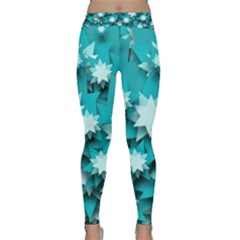 Stars Christmas Ice Decoration Classic Yoga Leggings by Simbadda