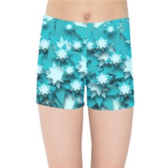 Stars Christmas Ice Decoration Kids Sports Shorts by Simbadda