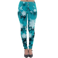 Stars Christmas Ice Decoration Lightweight Velour Leggings by Simbadda